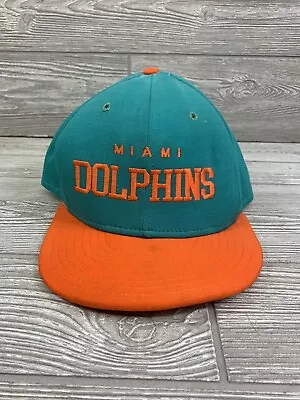 Vintage Miami Dolphins Double Knit Hat Cap Snapback Distressed 90s • $16