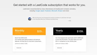 $68 • Buy Leetcode Full Year Premium All