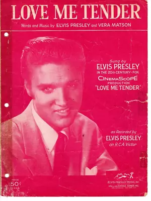 Sheet Music Love Me Tender Elvis Presley & Vera Matson 1956 20th Century Fox • $5