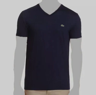 $24.47 • Buy $60 Lacoste Men's Blue Short-Sleeve Crew-Neck Pima V-Neck Tee Top Size XXL