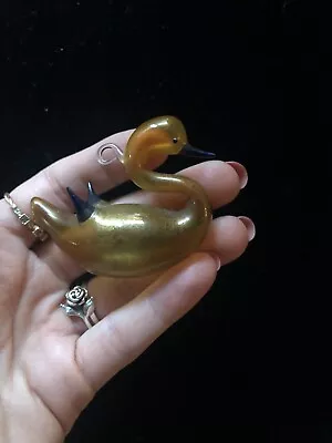 Antique Vintage Bimini German Swan Goose Bird HandBlown Glass Christmas Ornament • $48