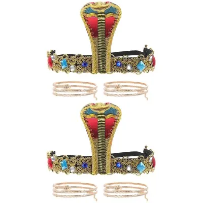  2 Set Metal Snake Headband Bracelet Miss Roleplay Costume Medusa Jewelry • £13.99