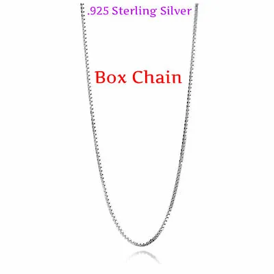 $4.99 • Buy REAL Classic 925 Sterling Silver Box Chain Necklace SOLID SILVER Jewelry Italy