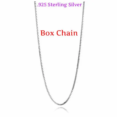 REAL Classic 925 Sterling Silver Box Chain Necklace SOLID SILVER Jewelry Italy • $8.99