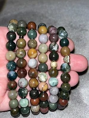 Ocean Jasper Crystal Beaded Bracelet 8mm • £5.50