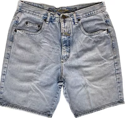 VTG 90s Marithe Francois Girbaud Mens 31 Faded Spell Out Baggy Denim Shorts USA • $25.95