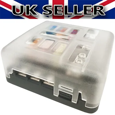 6 Way Blade Fuse Box Block & Auto Marine Fuse Box Holder 12V 32V Bus Bar Car Kit • £10.89