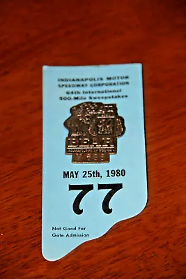 1980 Indianapolis 500 Bear 50 Years Pit Badge With Backer Card • $35