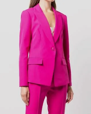 $425 Milly Women's Pink Avery Single-Breasted Blazer Jacket Size 4 • $136.38