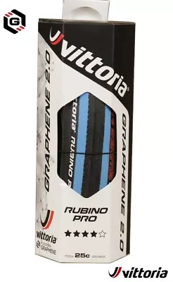 Vittoria Rubino Pro Graphene 2.0 3C Bicycle Road Bike 700x25c Clincher Tyre Blue • $42.24