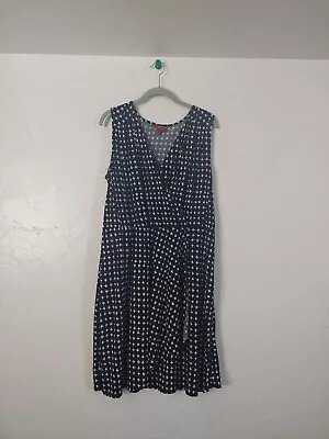 Merona Faux Wrap Dress Women's  Size XL Print Stretch Knit Sleeveless • $6.99