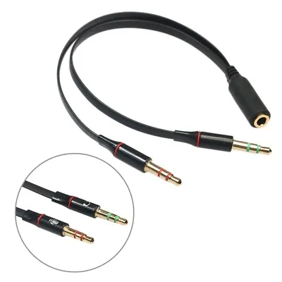£3.45 • Buy 3.5mm Y Splitter 2 Jack Male To 1 Female Headphone Mic Audio Adapter Cable UK