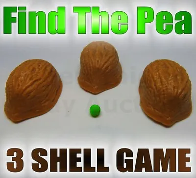 Find The Pea 3 Shell Game Half Walnut Street Con A Scam Close Up Magic Trick New • £4.99