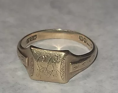 H G & Sons 9K 375 Gold Monogram Signet Ring 4.53 Grams Vintage Selling As Scrap • $160