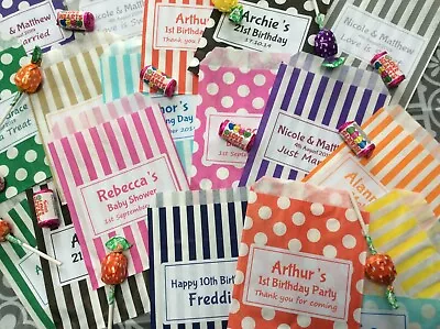 £9.99 • Buy PERSONALISED SWEET BAGS Candy Cart Wedding Christening Birthday Mehndi