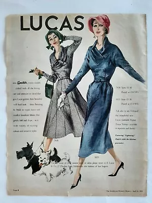 Vintage Australian Advertising 1958 Ad LUCAS SPECTATOR WOOL CLOTHING Dress Art  • $17.95