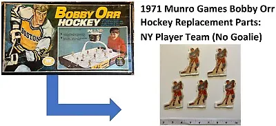 1971 Munro Games Bobby Orr Hockey Replacement Parts: NY Player Team (No Goalie) • $25