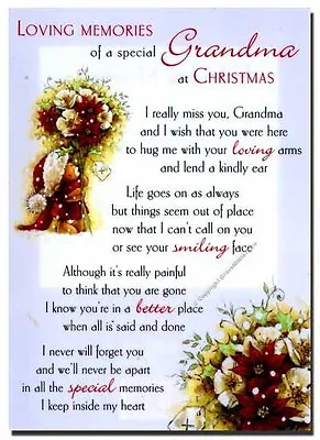 Grave Card / Christmas - Grandma -FREE Holder-CMX13 Grandmother Funeral Memorial • £1.85