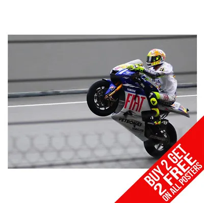 Valentino Rossi Wheelie Poster Bb1 46 Helmet A4 A3 Size - Buy 2 Get Any 2 Free • £6.97