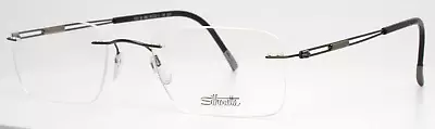 SILHOUETTE 5222 60 6061 5227 Grey Mens Rectangle Rimless Eyeglasses 55-21-145 • $149.99