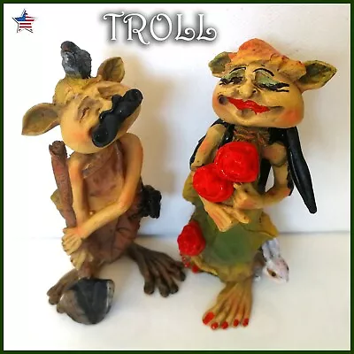 Antique Doll Rare Ooak Troll Couples Weeding 2 Puppet Art Artist Original Signed • $237.50