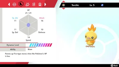 Pokemon Sword/Shield 6IV ULTRA SHINY ✨ Torchic ✨Lv 5 Adamant/Blaze • $4.99