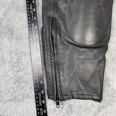 Vintage Hein Gericke Leather Pants Mens 36 Black Motocycle Padded Leather Riding • $79.97