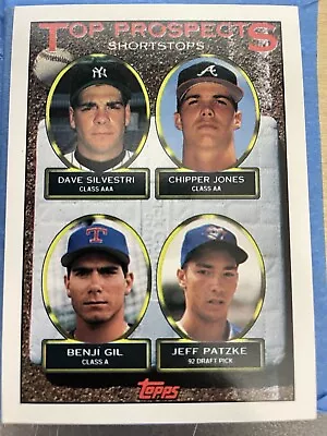 1993 Topps - Top Prospects #529 Chipper Jones Benji Gil Dave Silvestri (RC) • $10