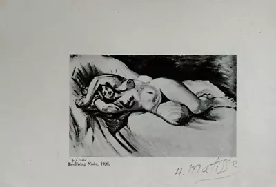 Henri Matisse Original Hand-signed Lithograph With COA & Appraisal Of $3500[ • $199
