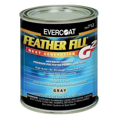 Evercoat 712 Featherfill G2 Primer 2nd Generation- Gray Color - Quart Size (712) • $56.99