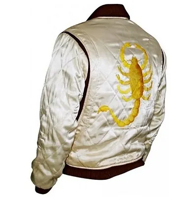 Slim Fit Drive Biker Rider Trucker Hot Ryan Gosling Jacket Embroidered Scorpion • $69.99