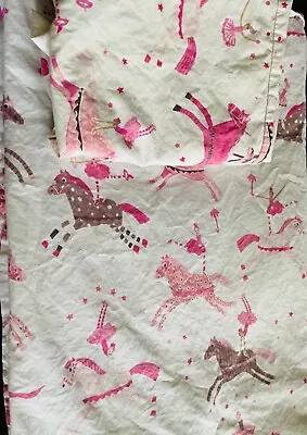 Pottery Barn Kids PB Girls Bed Sheets Pink White Ballet Twin Pillow Case Horses • $24.95