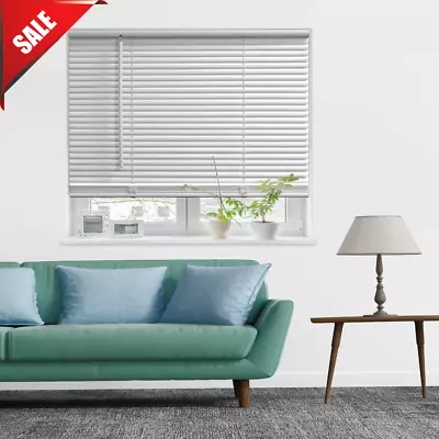 1  Cordless Vinyl Blinds Shades Window Blind Treatment Room Darkening All Sizes • $16.12