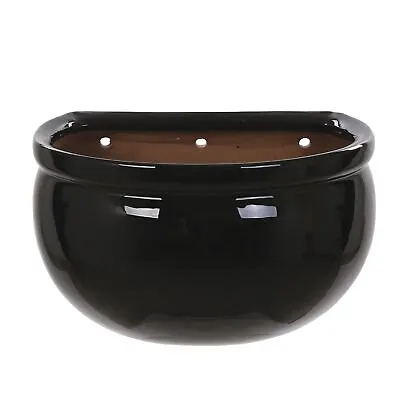 Black Ceramic Wall Planter Pot - Frost Proof • £14.99