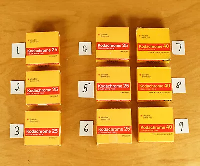 Kodachrome 25 40 Movie Film Cartridge Double 8mm Movie Cameras Sealed Expired 8 • £18.50