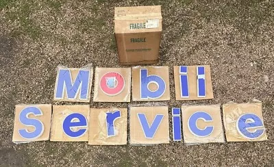 Vintage NOS Mobil Service Oil Gas Station Plastic Letters Advertising Sign • $794