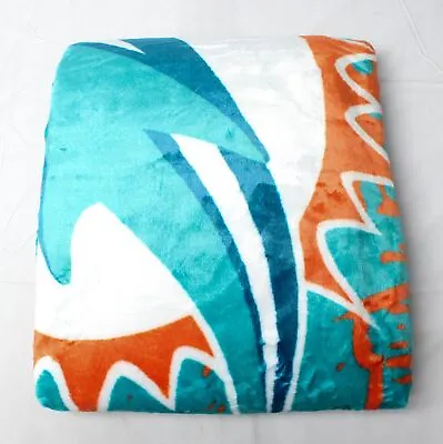 Logo Brand Miami Dolphins Plush Throw Blanket EG7 Multicolor Size 60 X70  • $28.49