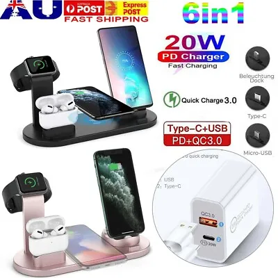 $8.69 • Buy Wireless Charger Dock Charging Station For Apple Watch IPhone 14 Pro 13 12 11 XS