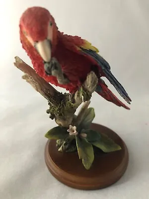 Vintage Country Artist Scarlet Rainbow Parrot Sculpted By Keith Sherwin • £10