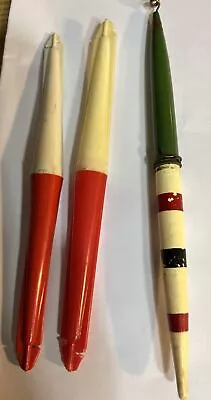 Vintage  3Mul Color Plastic Fishing Bobbers Used Pencil - Rare 1940’s Era. • $29.99