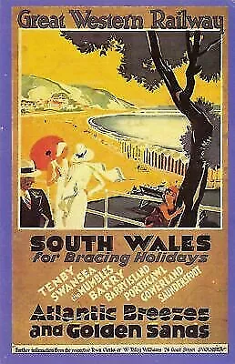 £1.97 • Buy Nostalgia Postcard 1920s GWR Railway Poster, Sunny South Wales, Repro Card NS6