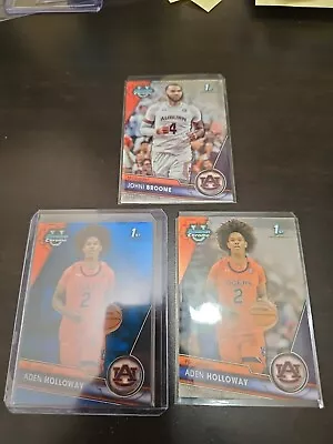 Lot Of 3 Auburn Basketball Bowman University Chrome 1st Aden Holloway /199 Johni • $8.99