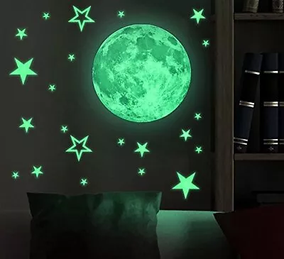 Marsway Kids Removable Moon Stars Glow In The Dark Sticker Night Luminous Roo... • $18.68