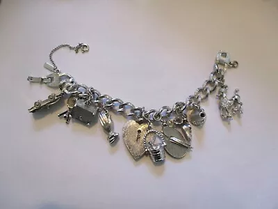 Monet Silvertone Charm Bracelet • $55