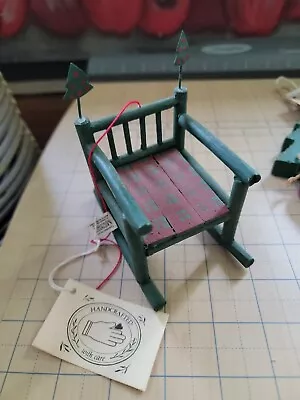 Rocking Chair Midwest Importers  Ornament Folkart Wooden Vintage 1980s • $7.71