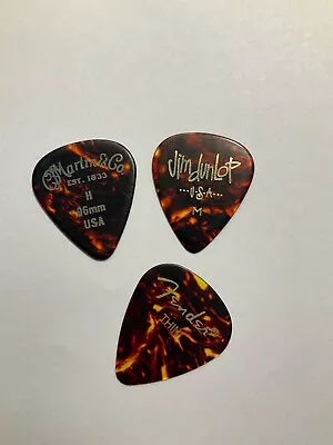 Sampler Of 3 Tortoise Guitar Picks -Martin Dunlop Fender • $3.29