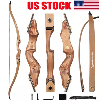 60  Takedown Recurve Bow 30-50lbs Wooden Riser For Archery Hunting Practice • $93.99