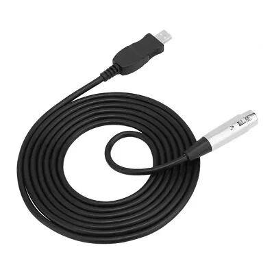 USB Male To XLR Female Mic Mic Studio Link Cable Adapter Black TPG • £10.91