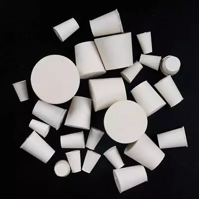 26 Pack Solid Rubber Stopper White Lab Plug 000# - 8# Sizes Assortment 11 ... • $16.30