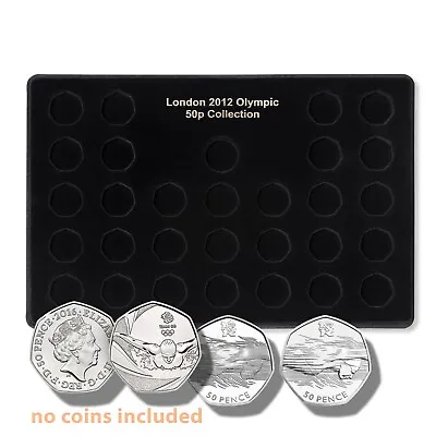 50 PENCE SCHULZ COIN Collection BLACK TRAY / 30 Compartments__50p OLYMPIC 2012 • £10.95